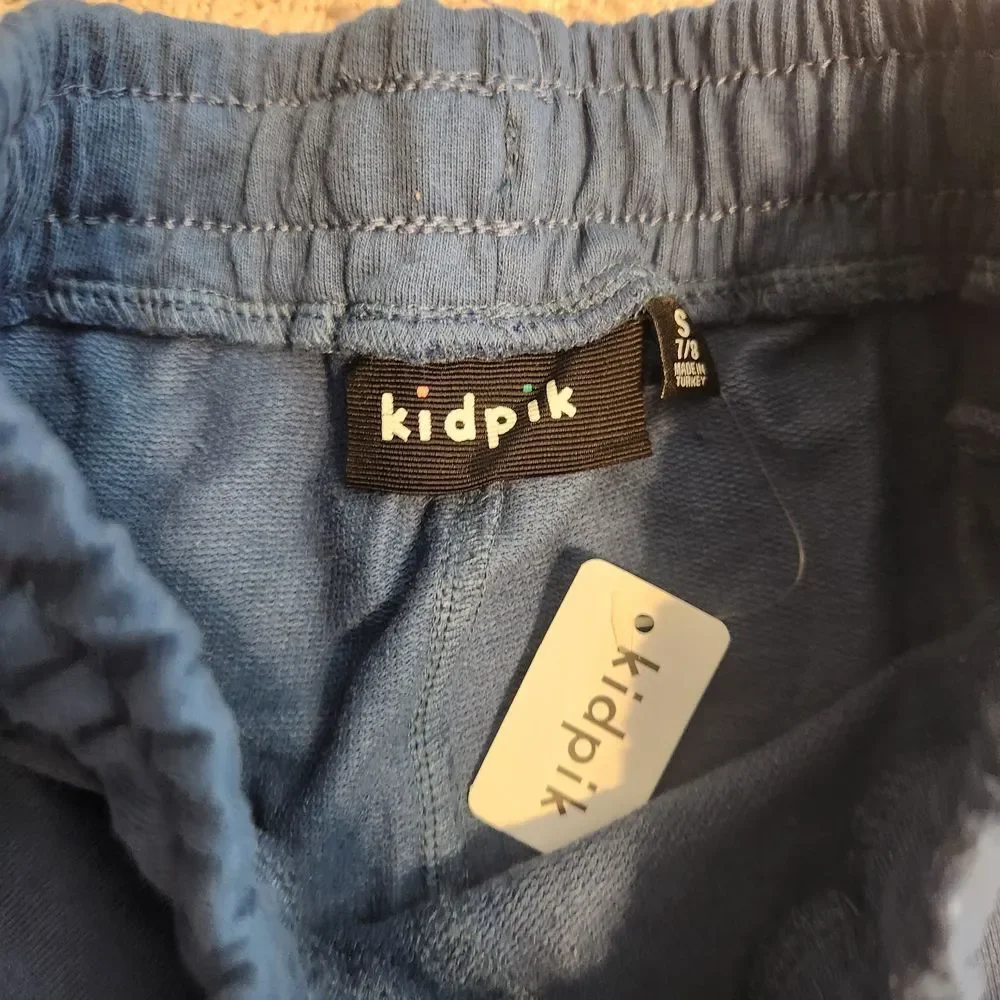 Kidpik Side Taped Jog Short Side Striped Knit Short New Small 7/8